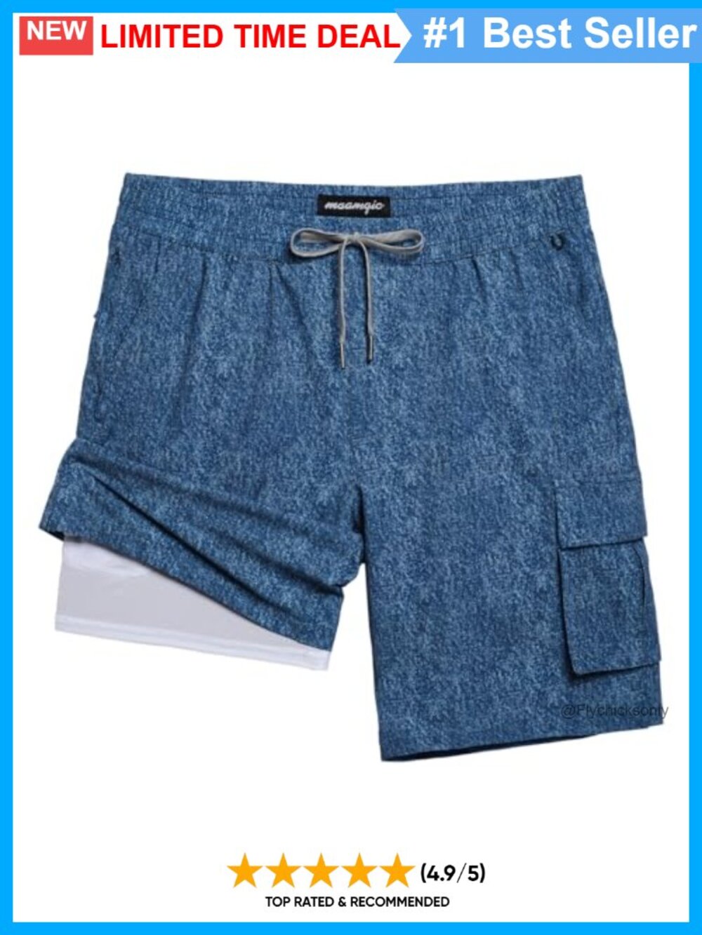 Mens Swim Trunks 9in Quick Dry Compression Liner Board Shorts